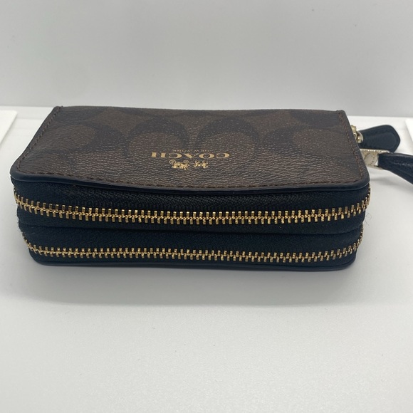 💛COACH💛 Accordion Style Wallet/Card Holder w/Double Zipper in Brown/Like New - Picture 7 of 7